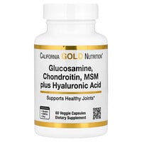 California Gold Nutrition, Glucosamine, Chondroitin, MSM plus Hyaluronic Acid, 60 Veggie Capsules