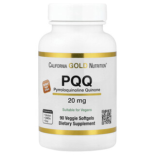 California Gold Nutrition, пирролохинолинхинон, 20 мг, 90 растительных капсул