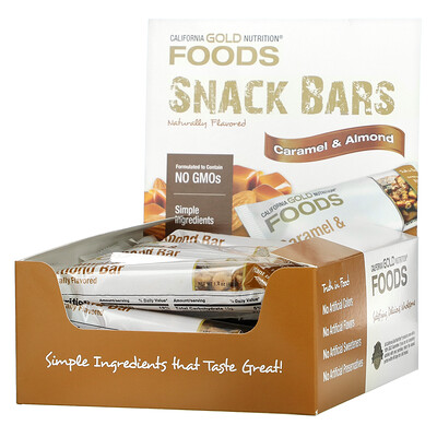 

California Gold Nutrition, FOODS, Caramel Almond Bars, 12 Bars, 1.4 oz (40 g) Each