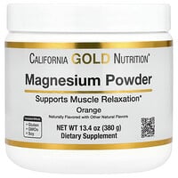 California Gold Nutrition, マグネシウム粉末飲料、オレンジ、380g