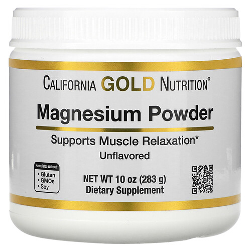 California Gold Nutrition マグネシウムパウダー ドリンク、無香料、283g（10oz）