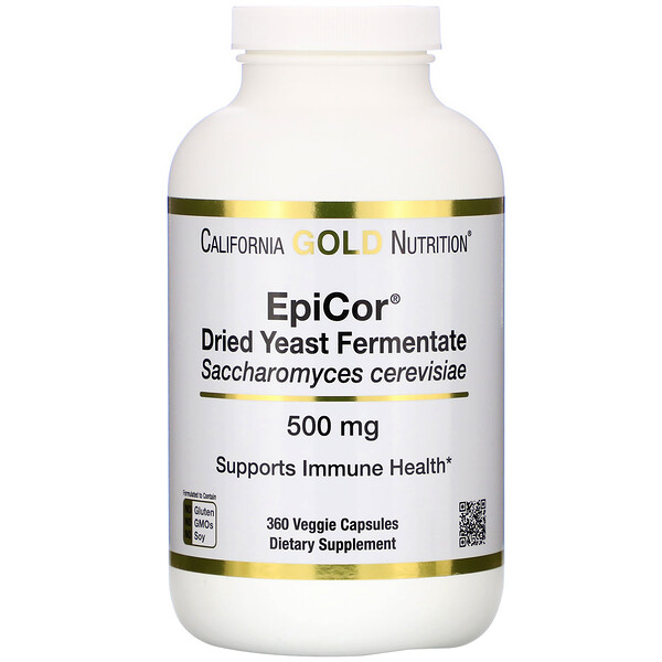 California Gold Nutrition, Epicor®、ドライイースト発酵物、500mg、植物性カプセル360錠