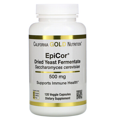 California Gold Nutrition EpiCor, сухой дрожжевой ферментат, 500 мг, 120 растительных капсул
