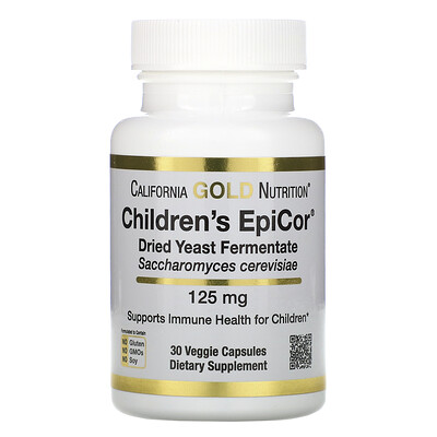 

California Gold Nutrition Children's EpiCor, 125 мг, 30 растительных капсул
