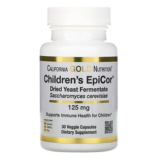 California Gold Nutrition, Epicor para Crianças, 125 mg, 30 Cápsulas Vegetais