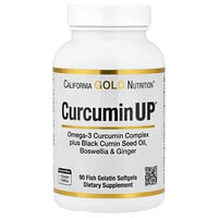 California Gold Nutrition, CurcuminUP™ 鱼明胶软胶囊，含 Omega-3 姜黄素复合物、黑种草籽油、乳香和生姜，90 粒
