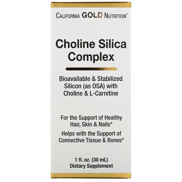 California Gold Nutrition, Choline Silica Complex, Bioavailable Collagen Support, 1 fl oz (30 ml)