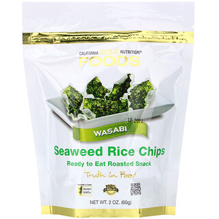 California Gold Nutrition, Seaweed Rice Chips, Wasabi, 2 oz (60 g)