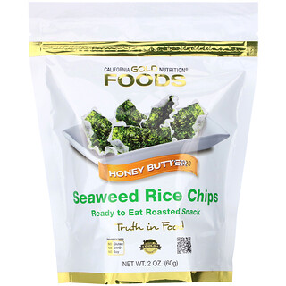 California Gold Nutrition, Seaweed Rice Chips, Seetang-Reis-Chips, Honigbutter, 60 g (2 oz.)