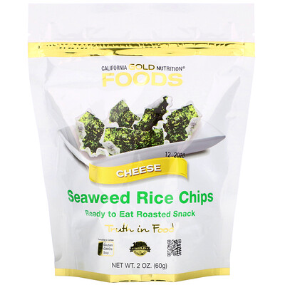 California Gold Nutrition Seaweed Rice Chips, чипсы со вкусом сыра, 60 г (2 унции)