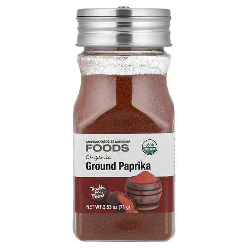 California Gold Nutrition, Foods, Organic Paprika, Bio-Paprika, gemahlen, 71 g (2,53 oz.)