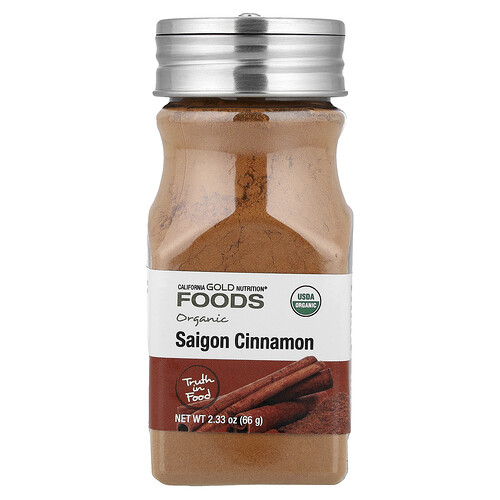 California Gold Nutrition, FOODS, Organic Saigon Cinnamon, Bio-Saigon-Zimt, 66 g (2,33 oz.)