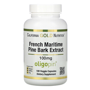 California Gold Nutrition, French Maritime Pine Bark Extract, Oligopin, Antioxidant Polyphenol, 100 mg, 180 Veggie Capsules отзывы