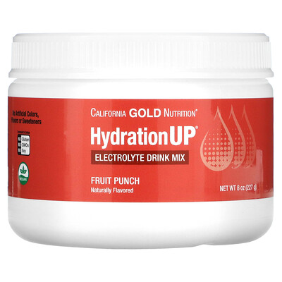 

California Gold Nutrition BEVERAGES - HydrationUP - Electrolytes Fruit Punch 8 oz (227 g)