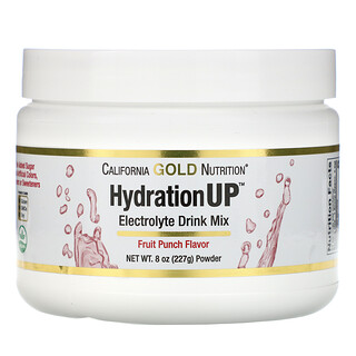 California Gold Nutrition, HydrationUP, Electrolyte Drink Mix Powder, Elektrolyt-Trinkmischungpulver, Fruit Punch, 227 g (8 oz.)