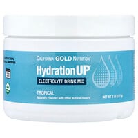 California Gold Nutrition, HydrationUP®, 칼슘, 칼륨, 비타민C, 비타민E 함유 전해질 드링크 믹스, 트로피컬, 227g(8oz)