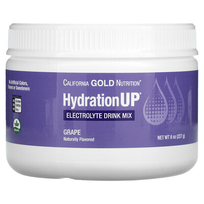 

California Gold Nutrition HydrationUP, смесь для напитков с электролитами, виноград, 227 г (8 унций)