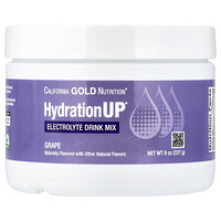 California Gold Nutrition, HydrationUP®, Campuran Minuman Elektrolit dengan Kalsium, Kalium, Vitamin C dan Vitamin E, Anggur, 8 oz (227 g)