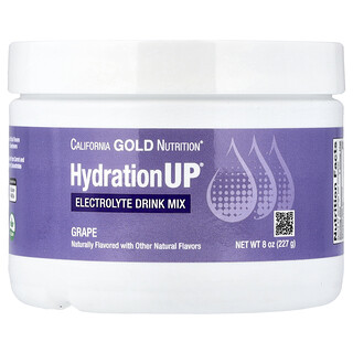 California Gold Nutrition, HydrationUP®，含维生素 D、钙、铁和钾的电解质混合饮品，葡萄味，8 盎司（227 克）