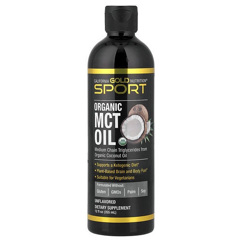 California Gold Nutrition Sport, Organic MCT Oil, Unflavored, 12 fl oz (355 ml)