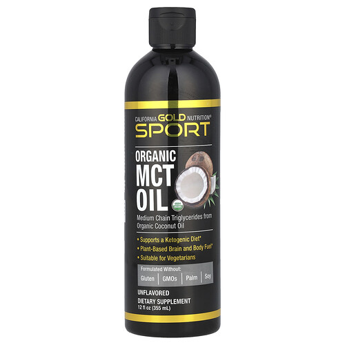 カリフォルニア ゴールド ニュートリション California Gold Nutrition, スポーツ、オーガニックMCT（中鎖脂肪酸トリグリセリド）オイル、プレーン、355ml