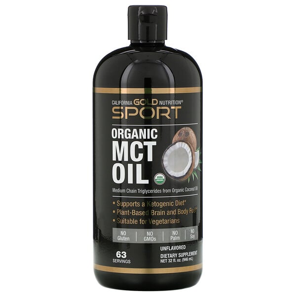 California Gold Nutrition, SPORTS. Organic MCT Oil, Unflavored, 32 fl oz (946 ml)