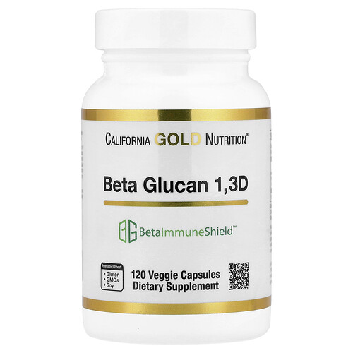 California Gold Nutrition, Beta Glucan from Algae 1,3D, Beta-Glucan aus Algen 1,3D, 120 pflanzliche Kapseln (125 mg pro Kapsel)