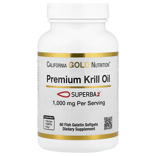 California Gold Nutrition, Premium krillolie met Superba2™, 1000 mg, 60 softgels