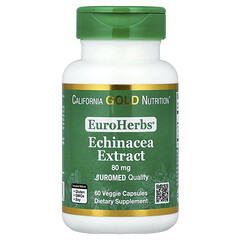 EuroHerbs™, екстракт ехінацеї, якість Euromed, 80 мг, 60 рослинних капсул