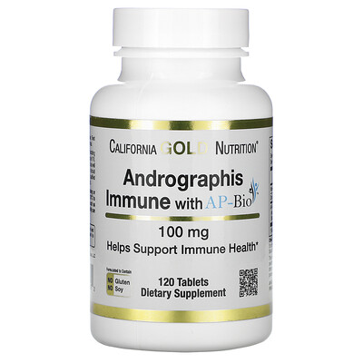 California Gold Nutrition добавка для укрепления иммунитета на основе андрографиса с экстрактом AP-Bio, 100 мг, 120 таблеток