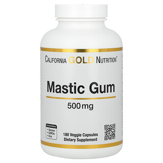 California Gold Nutrition, Mastiekgom, 500 mg, 180 vegetarische capsules
