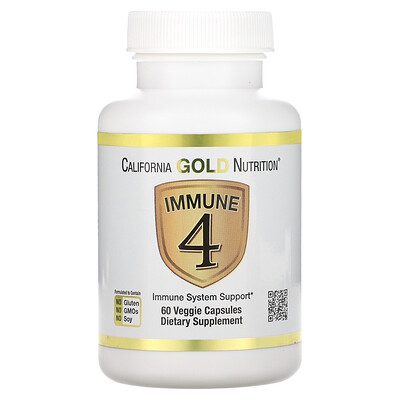 

California Gold Nutrition Immune 4, средство для укрепления иммунитета, 60 вегетарианских капсул