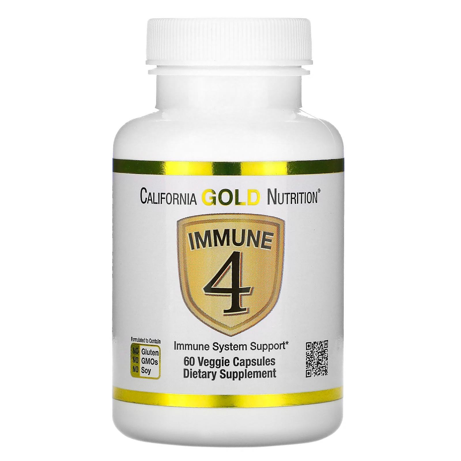 濕疹 營養素 California Gold Nutrition, Immune 4 免疫系統支援素食膠囊，60 粒裝