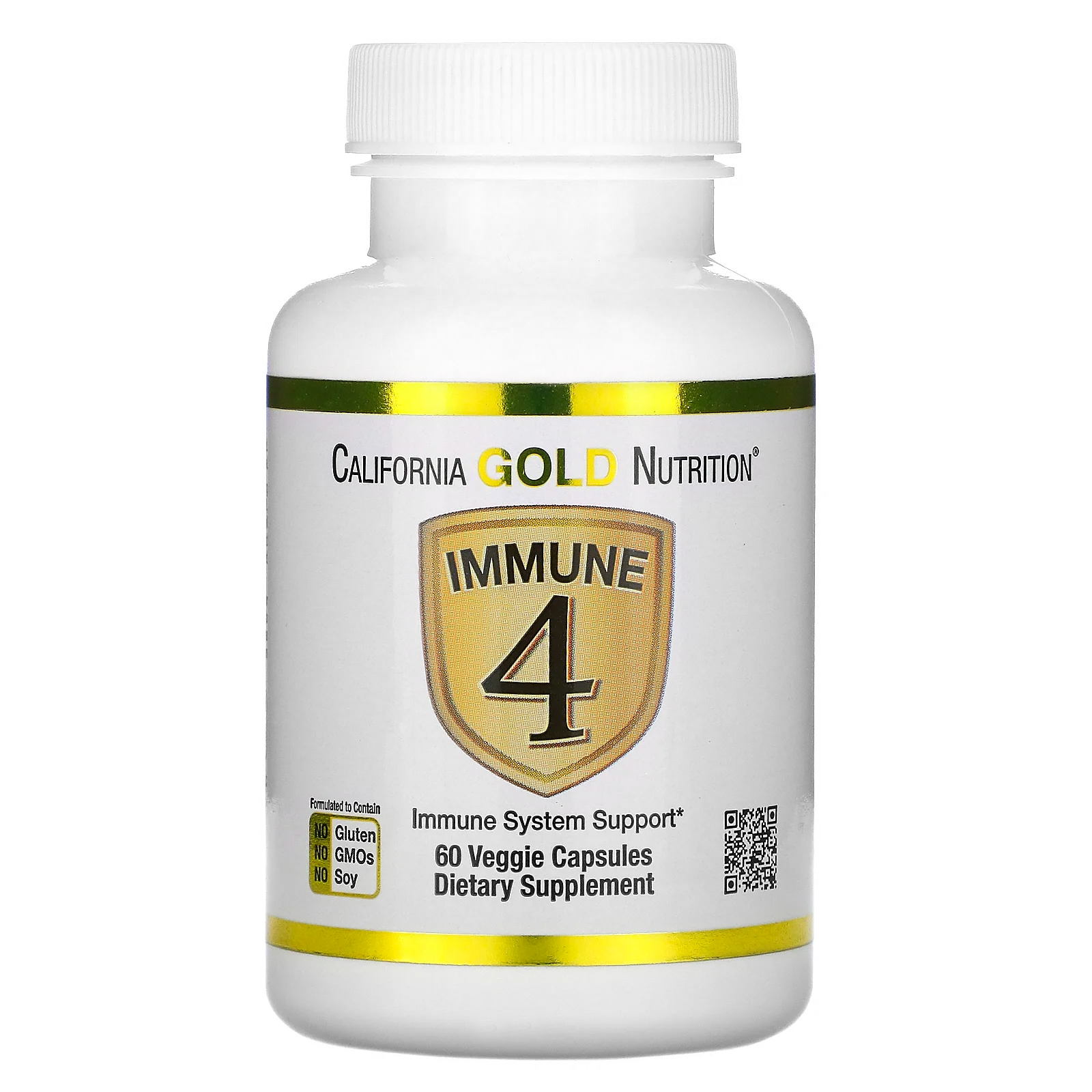 濕疹 營養素 California Gold Nutrition, Immune 4 免疫系統支援素食膠囊,60 粒裝