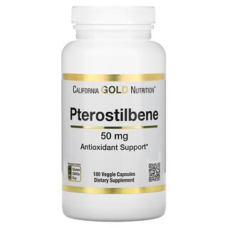 California Gold Nutrition, Ptérostilbène, 50 mg, 180 capsules végétales