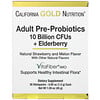 California Gold Nutrition, Preprobióticos para adultos, 10.000 millones de UFC más saúco, Sabor natural a fresa y melón, 30 sobrecitos, 1,5 g (0,05 oz) cada uno