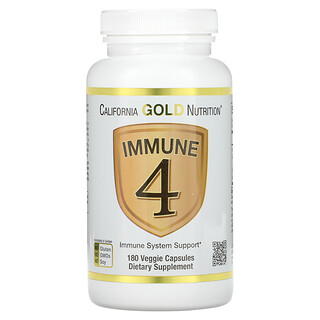 California Gold Nutrition, Immune 4, средство для укрепления иммунитета, 180 вегетарианских капсул