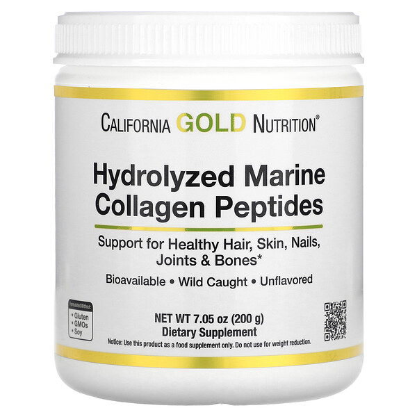 California Gold Nutrition, 加水分解海洋コラーゲンペプチド、無香料、200g（7.05オンス）