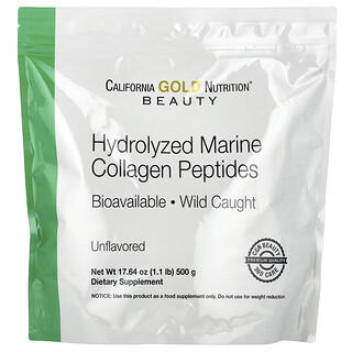 California Gold Nutrition, Hydrolysed Marine Collagen Peptides, Unflavoured, 1.1 lb (500 g)