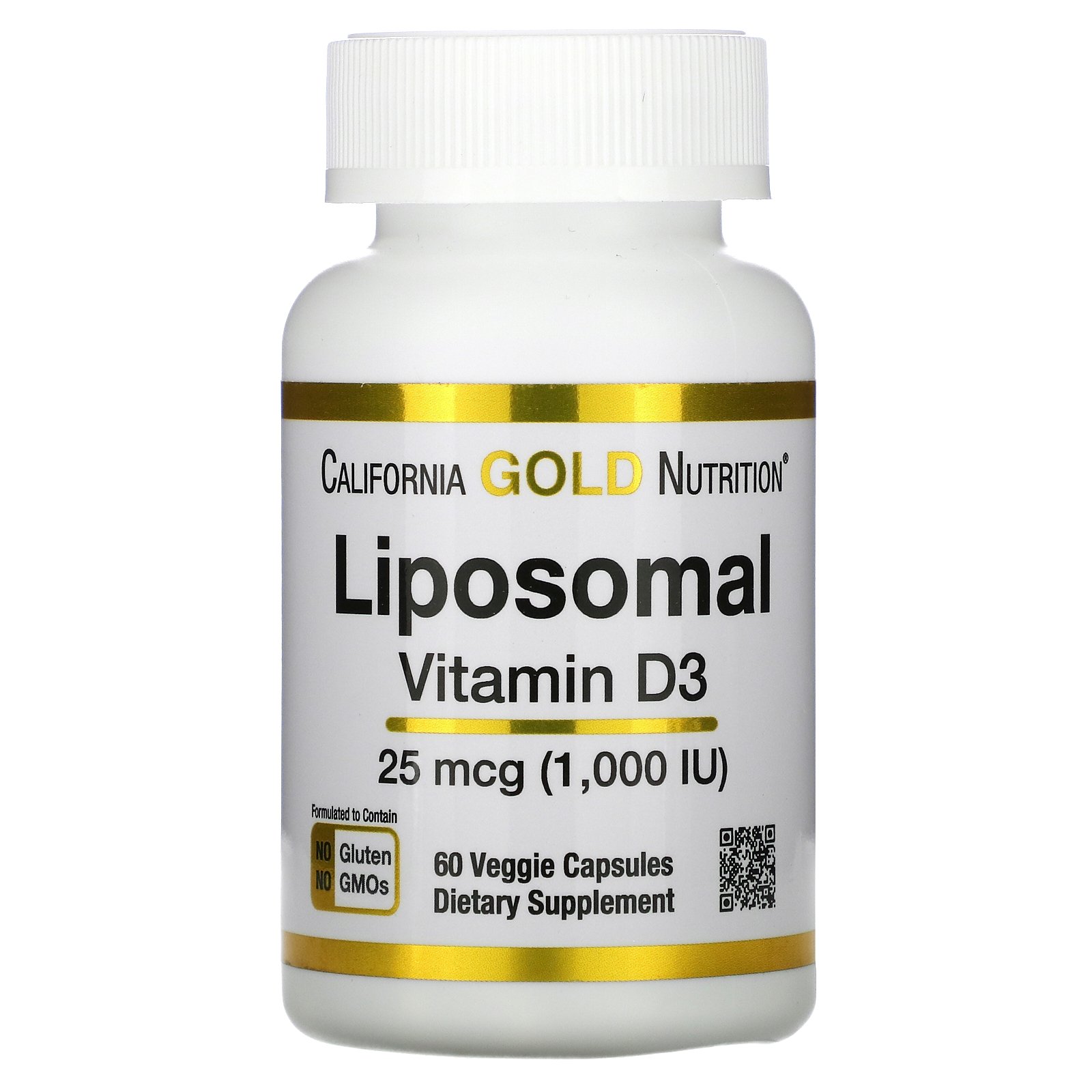 California Gold Nutrition Liposomal Vitamin D3 25 Mcg 1 000 Iu 60 Veggie Capsules Iherb