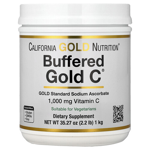 California Gold Nutrition、バッファードゴールドC®、ノンアシディックビタミンCパウダー、アスコルビン酸ナトリウム、2.2 lb（1 kg）