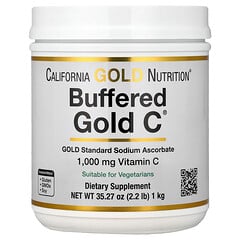 Buffered Gold C®, некислий буферизований вітамін C в порошку, аскорбат натрію, 1 кг (2,2 фунта)