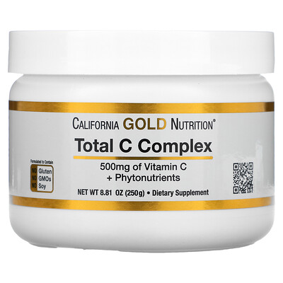 California Gold Nutrition Total C, комплекс с витамином C и фитокомплексом, 500 мг, 250 г (8,81 унции)
