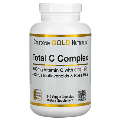 California Gold Nutrition Total C Complex, 500 мг, 240 растительных капсул
