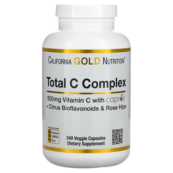 California Gold Nutrition, Total C Complex, Vitamin-C-Komplex, 500 mg, 240 vegetarische Kapseln