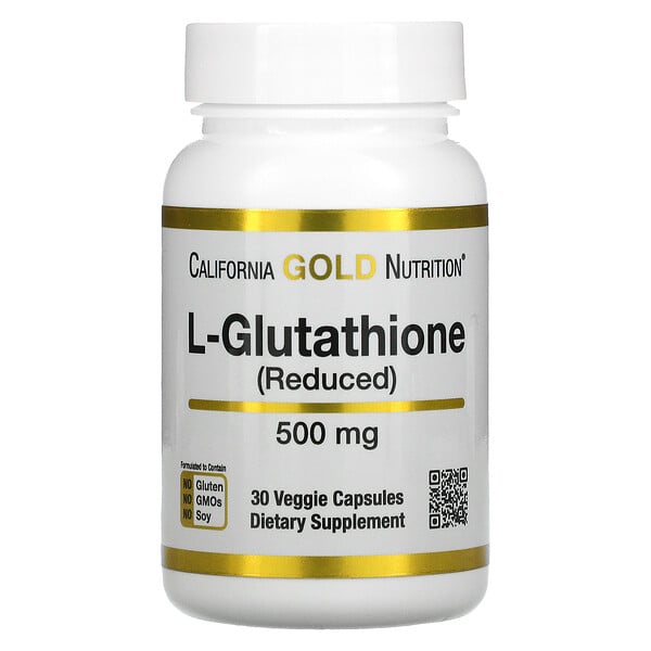 California Gold Nutrition, L-глутатион, восстановленный, 500 мг, 30 растительных капсул