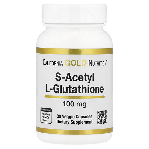 カリフォルニア ゴールド ニュートリション California Gold Nutrition, S-アセチルL-グルタチオン、100mg、ベジカプセル30粒