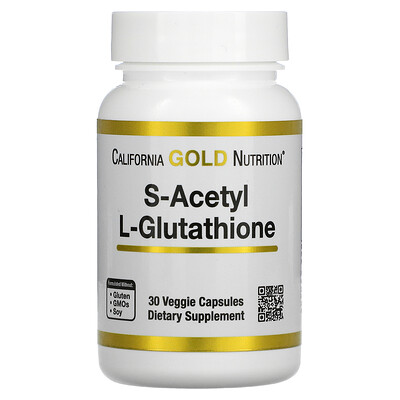 

California Gold Nutrition S-ацетил-L-глутатион 100 мг 30 растительных капсул