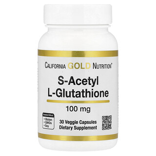 California Gold Nutrition, S-asetyyli-L-glutationi, 100 mg, 30 kasviskapselia