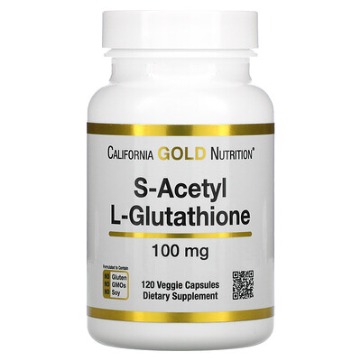 California Gold Nutrition S-Acetyl L-Glutathione, 100 mg, 120 Veggie Capsules